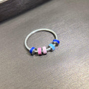 women's colorful bead silver ring, view 3 - MRSLM