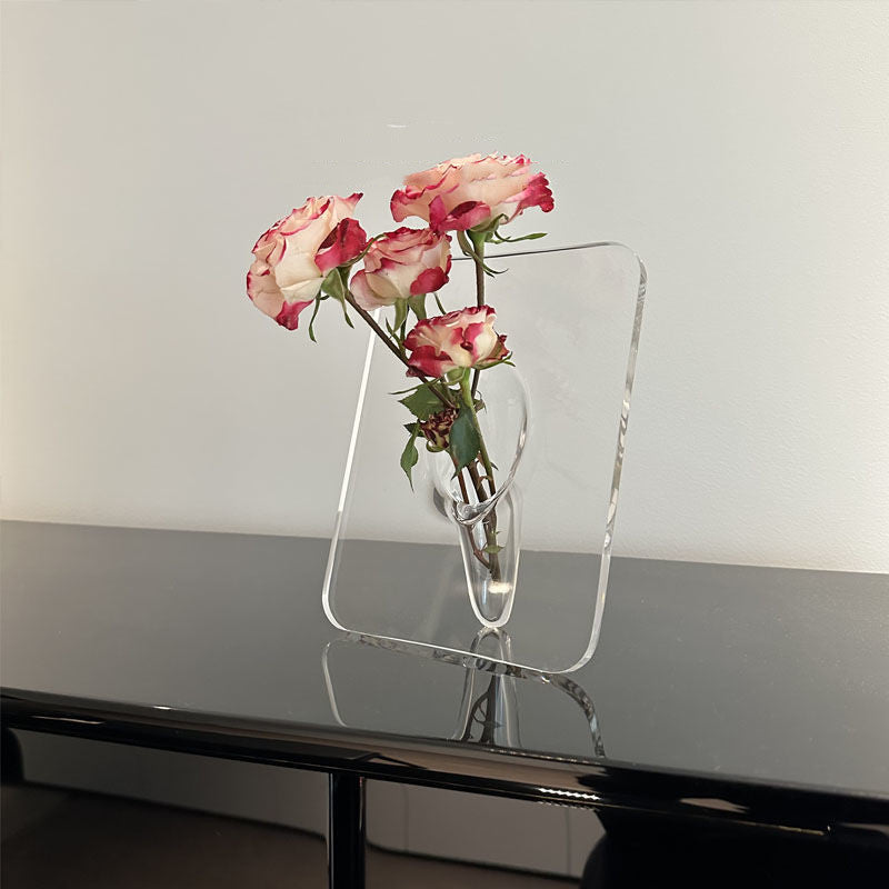 creative acrylic art frame vase, view 2 - MRSLM