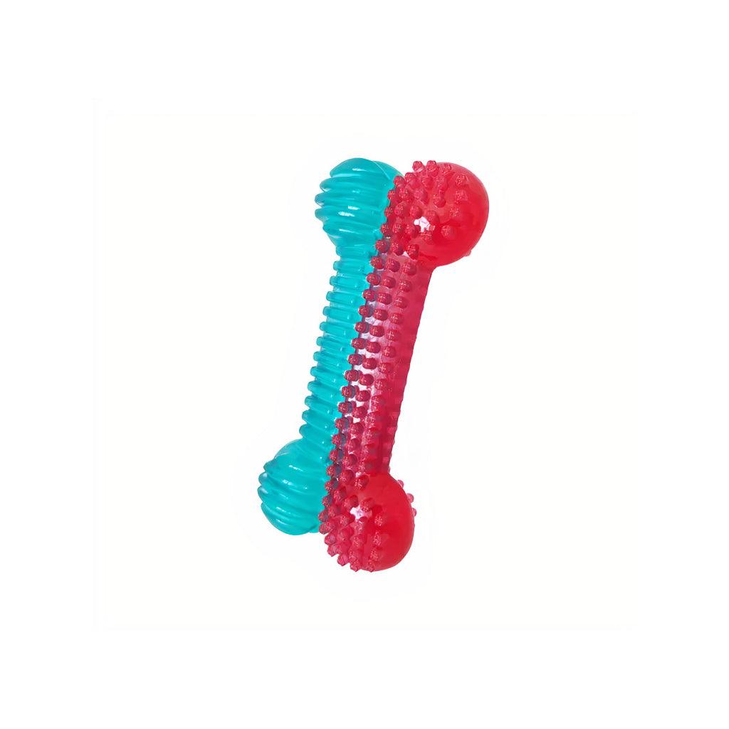 Dual Colored Rubber Bone Dog Chew Toy - MRSLM
