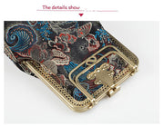 Fabric crossbody phone bag butterfly flowers, view 3 - MRSLM