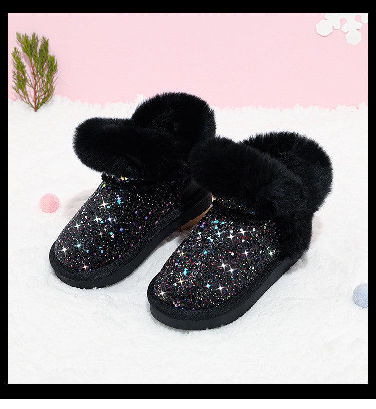 Girls' sequin snow boots, view 3 - MRSLM