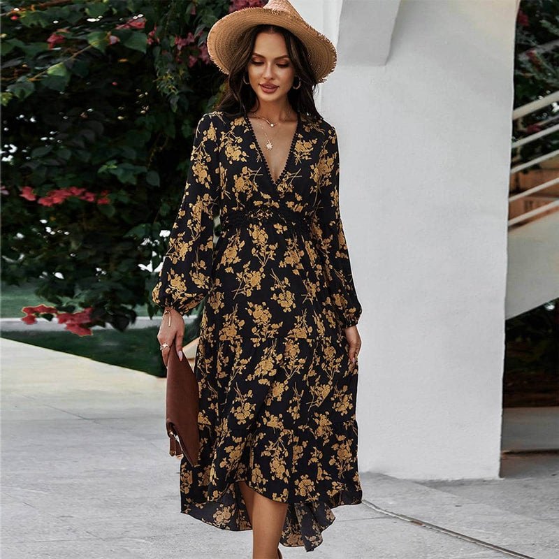 black and gold midi dress, view 4 - MRSLM
