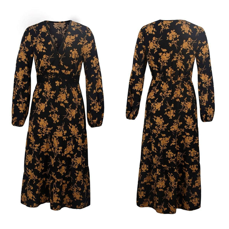 black and gold midi dress, view 6 - MRSLM