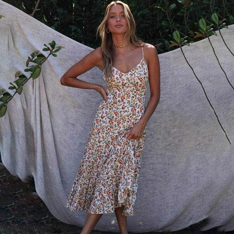 boho floral linen dress - MRSLM