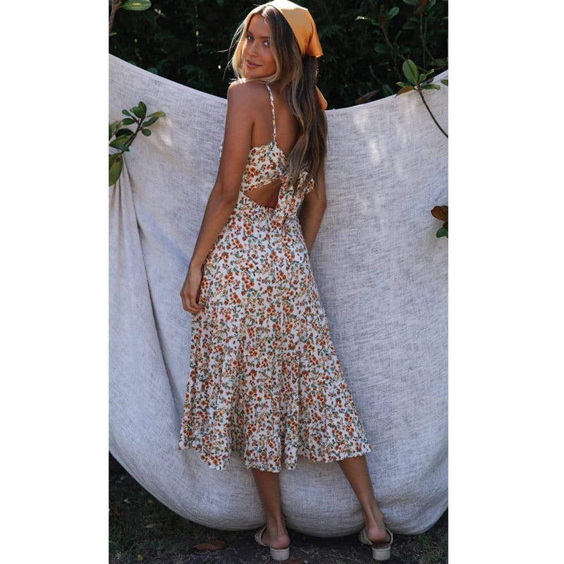 boho floral linen dress, view 6 - MRSLM