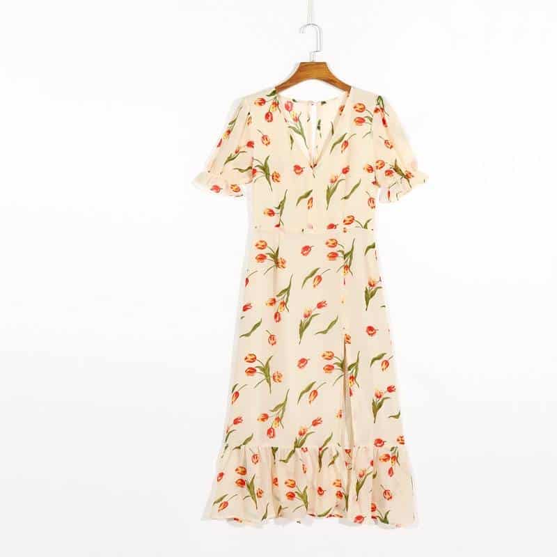 Casual floral printed dress, view 3 - MRSLM