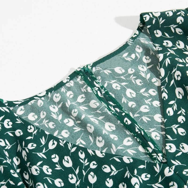 casual floral print slim dress, view 4 - MRSLM