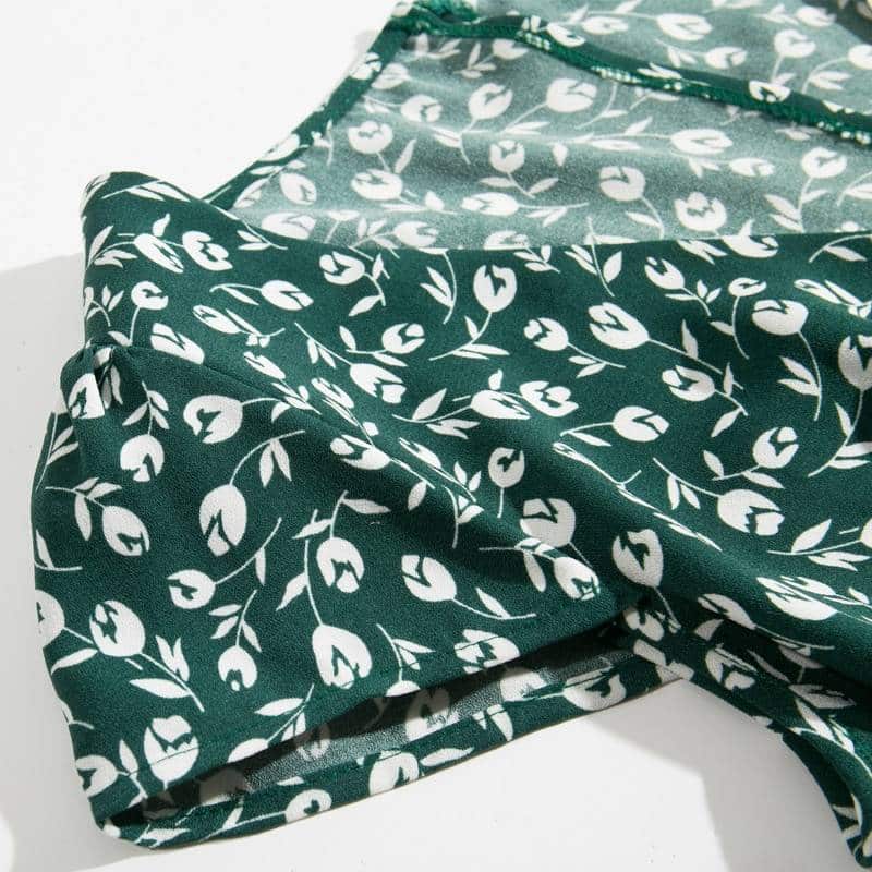 casual floral print slim dress, view 5 - MRSLM