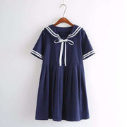 Cotton women's sailor dress, view 4 - MRSLM