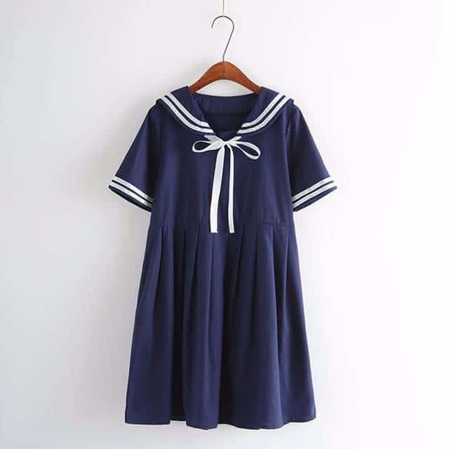Cotton women's sailor dress, view 2 - MRSLM