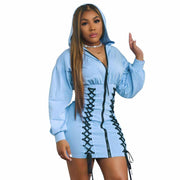 Hooded dress with zipper, view 4 - MRSLM