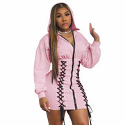 Hooded dress with zipper, view 5 - MRSLM