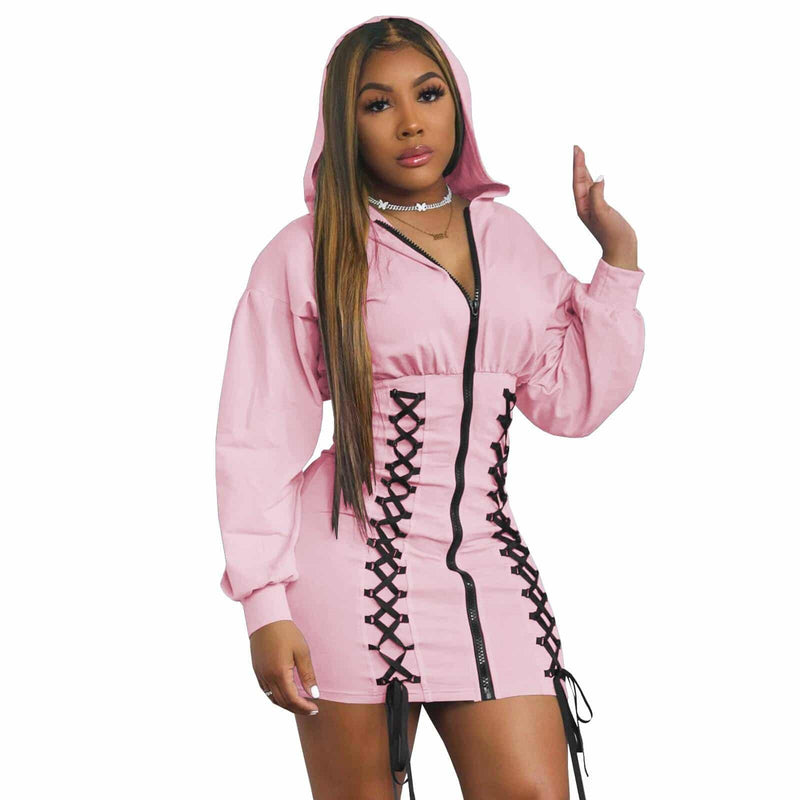 Hooded dress with zipper, view 5 - MRSLM