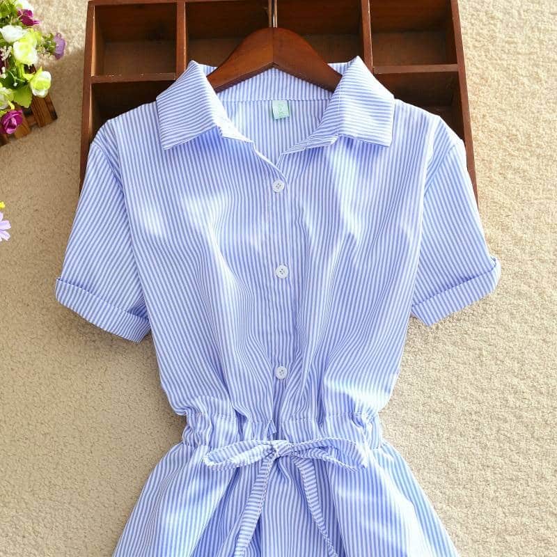 striped shirt dress, view 12 - MRSLM