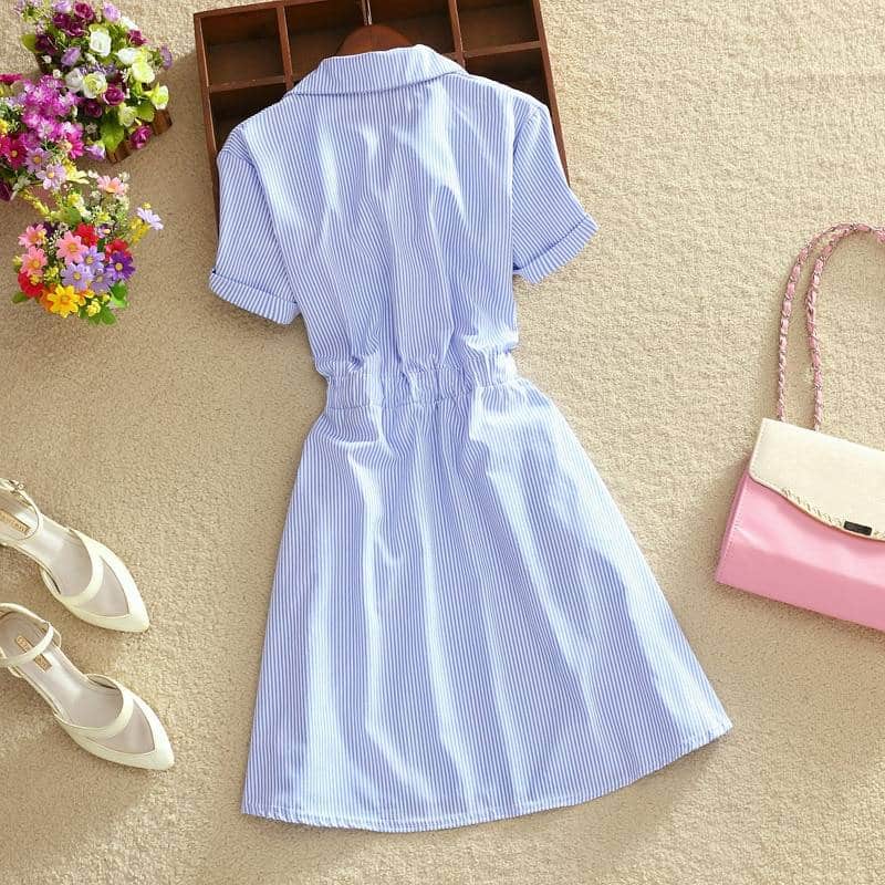 striped shirt dress, view 9 - MRSLM