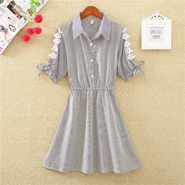 striped shirt dress, view 2 - MRSLM