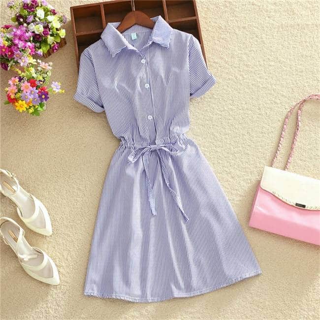 striped shirt dress, view 6 - MRSLM