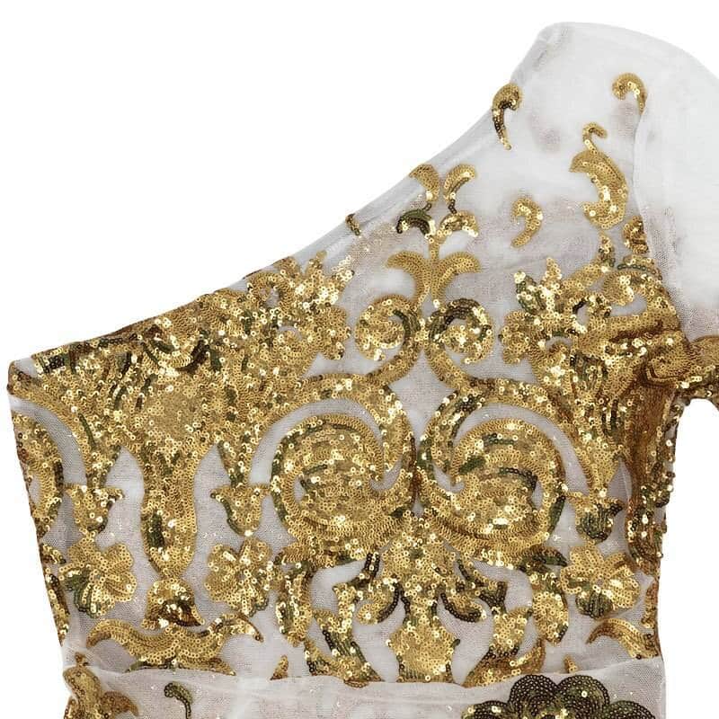 Embroidered evening dress, view 6 - MRSLM
