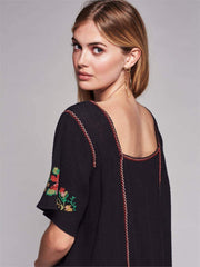 embroidery mini dress, view 4 - MRSLM