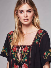 embroidery mini dress, view 6 - MRSLM