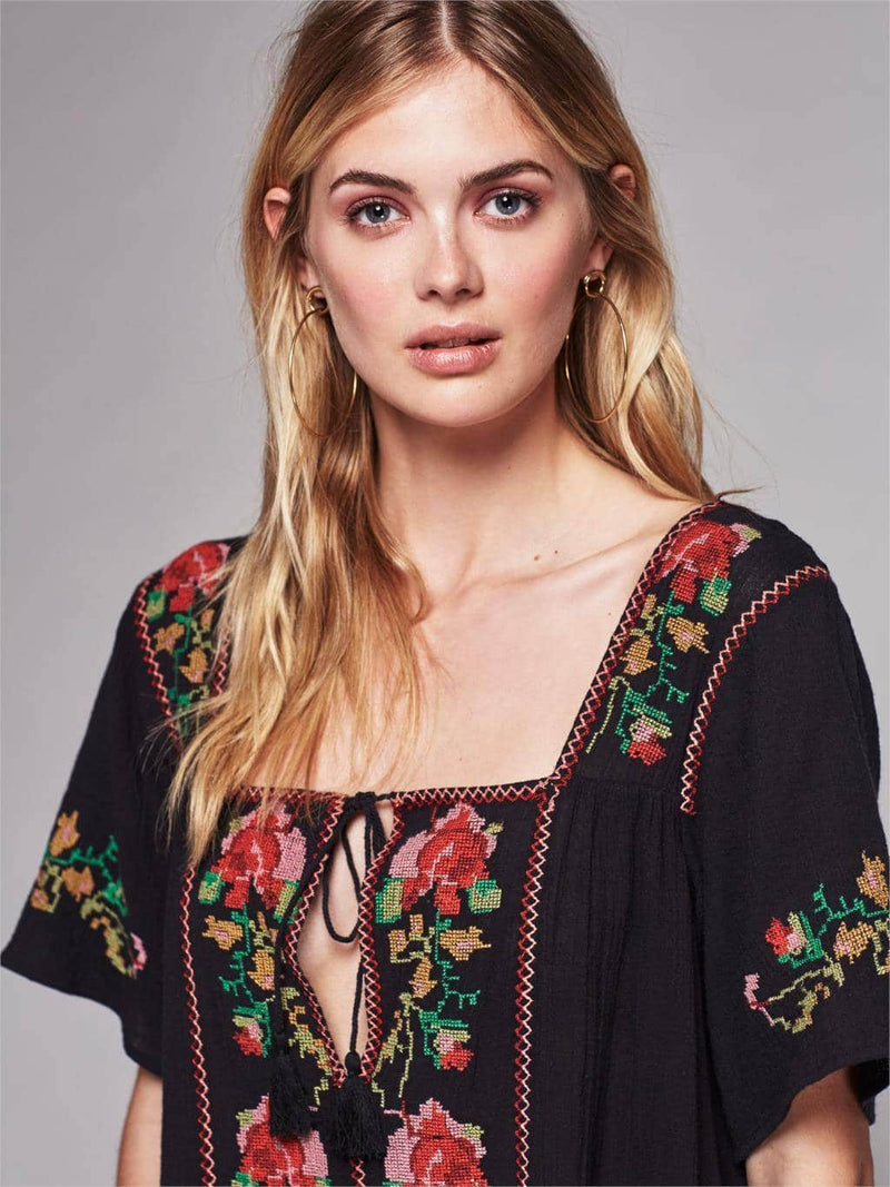 embroidery mini dress, view 6 - MRSLM