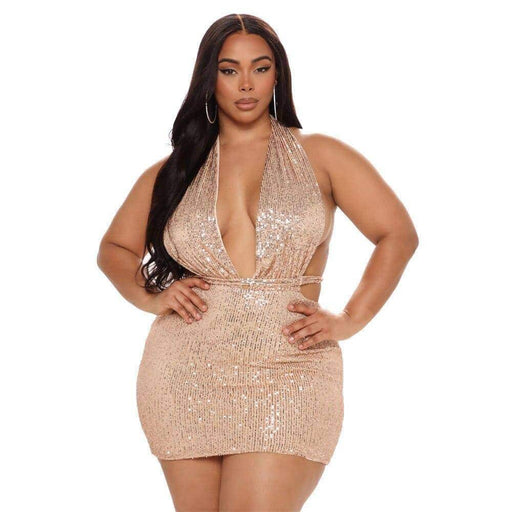 v neck sequin dress - MRSLM