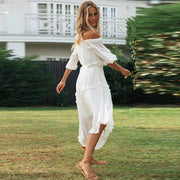 white off-shoulder dress for women, view 4 - MRSLM