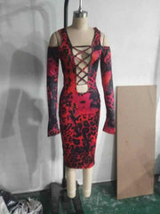 Leopard printed full sleeve dress, view 5 - MRSLM