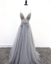 Elegant tulle prom gown, view 6 - MRSLM