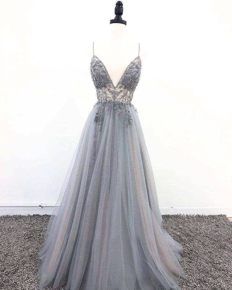 Elegant tulle prom gown, view 6 - MRSLM