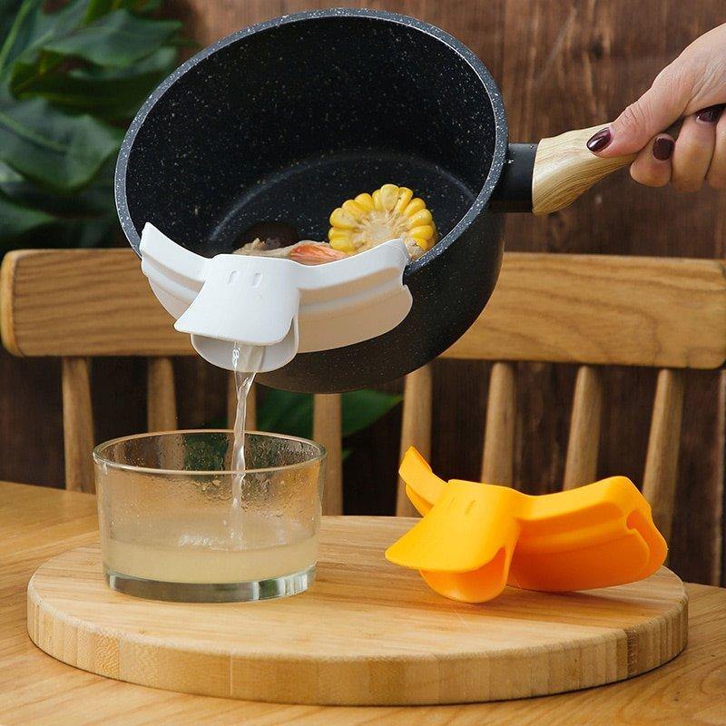 Duck-Bill Pots Round Edge Funnel Round Mouth Edge Deflector Duckbill Soup Pourer Soup Filter Kitchen Tools Kichen Accessories - MRSLM