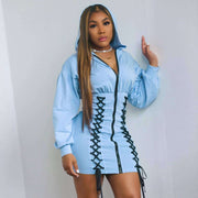 Hooded dress with zipper, view 6 - MRSLM