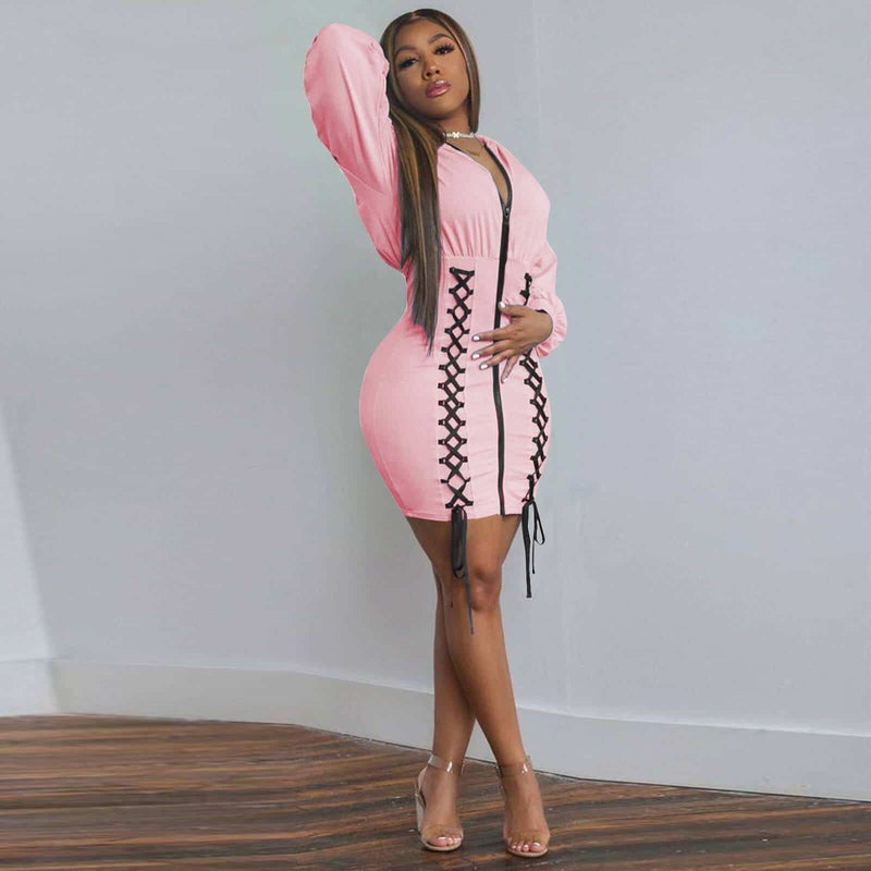 Hooded dress with zipper, view 8 - MRSLM