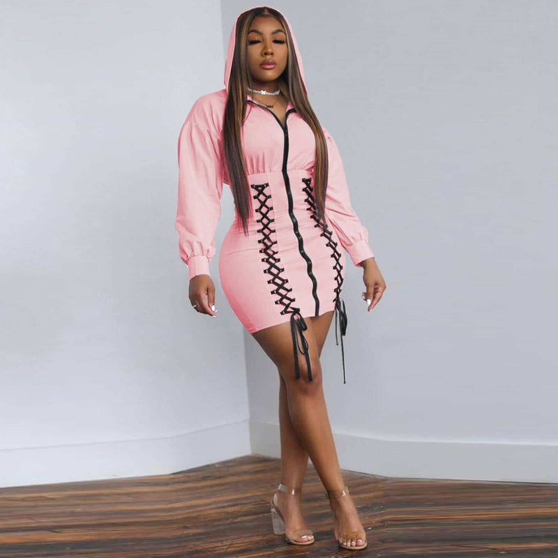 Hooded dress with zipper, view 9 - MRSLM
