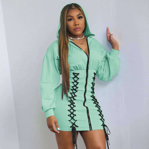 Hooded dress with zipper - MRSLM