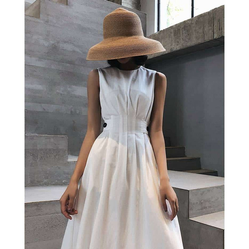 women's dress in white and black, view 5 - MRSLM