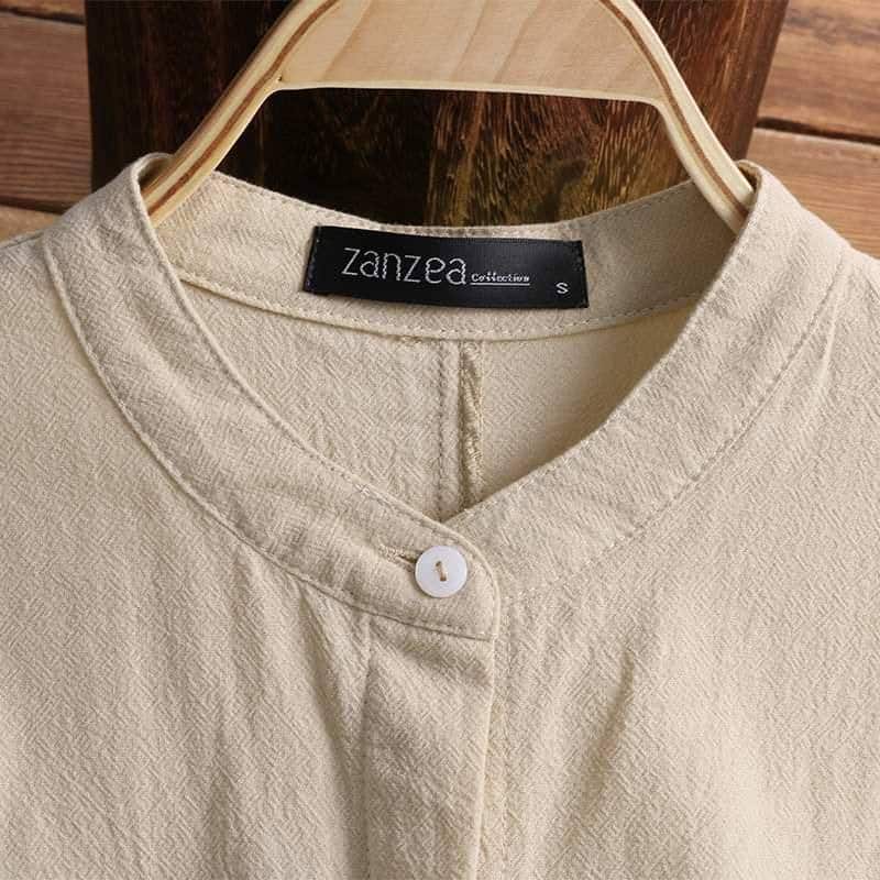 linen shirt style dress for women, view 6 - MRSLM