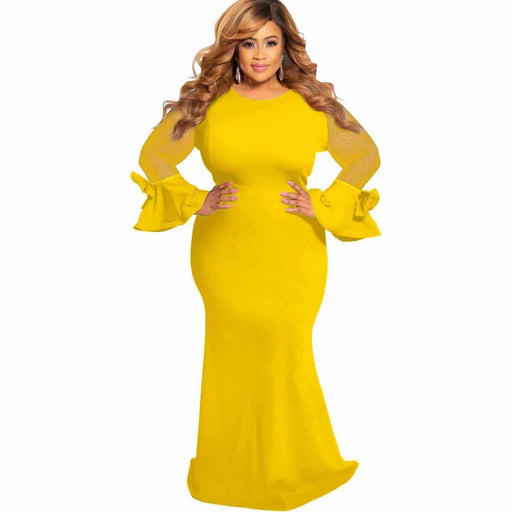 long sleeve plus size dress - MRSLM