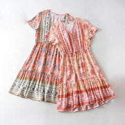 V-neck mini dress with short sleeves, view 8 - MRSLM