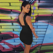 off shoulder mini bodycon dress for women, view 3 - MRSLM