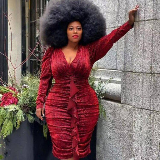plus size ruffled dress - MRSLM