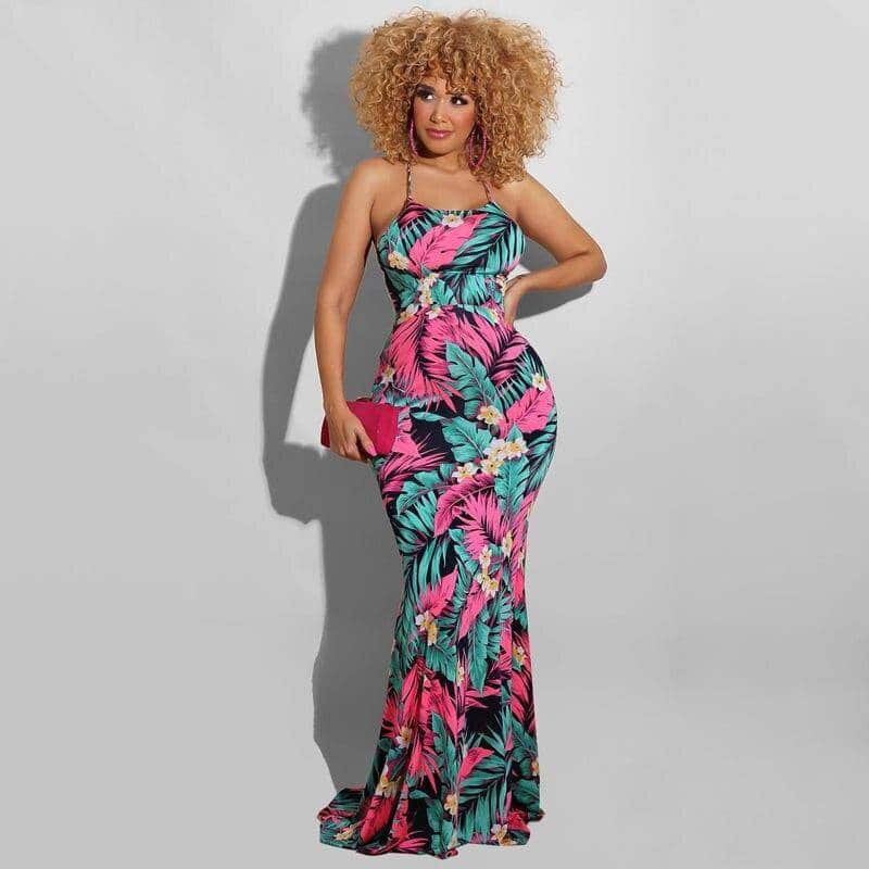 printed bodycon maxi dress - MRSLM