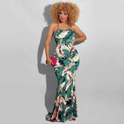 printed bodycon maxi dress, view 10 - MRSLM