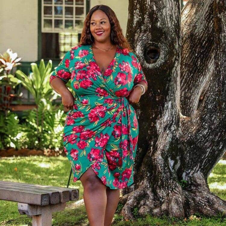 retro style plus size dress - MRSLM