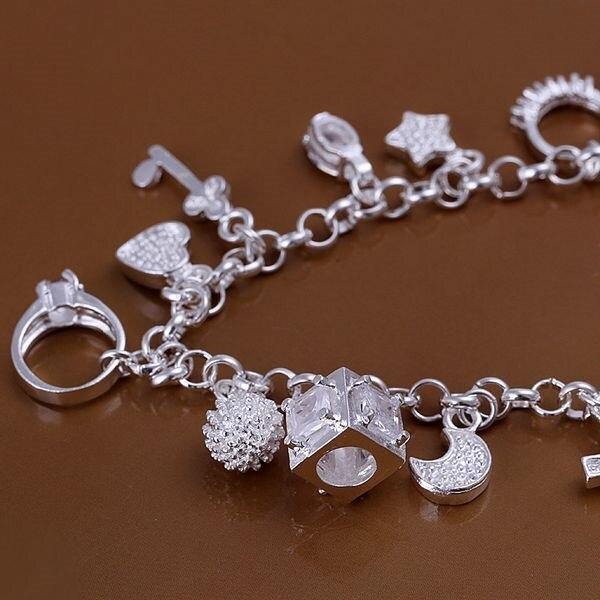 S925 sterling Silver color fashion charm bracelet - MRSLM