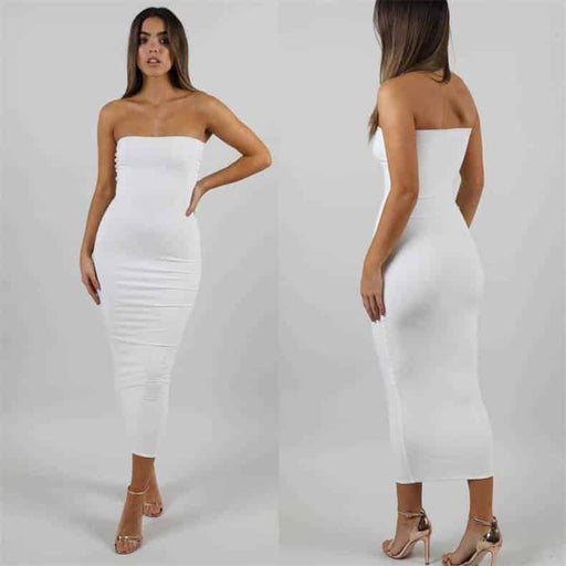 strapless long bodycon dress for women - MRSLM