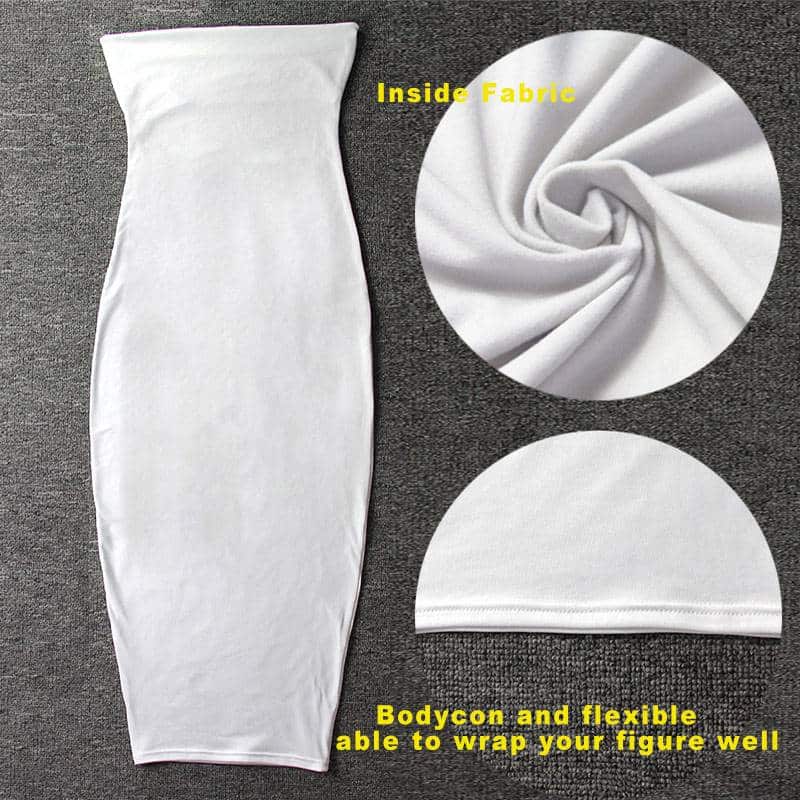 strapless long bodycon dress for women, view 4 - MRSLM