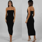 strapless long bodycon dress for women, view 3 - MRSLM