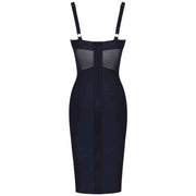 Women's bodycon dress with mesh detail, view 8 - MRSLM