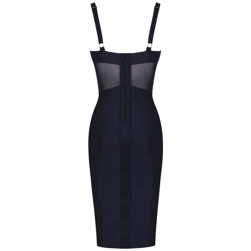 Women's bodycon dress with mesh detail, view 8 - MRSLM
